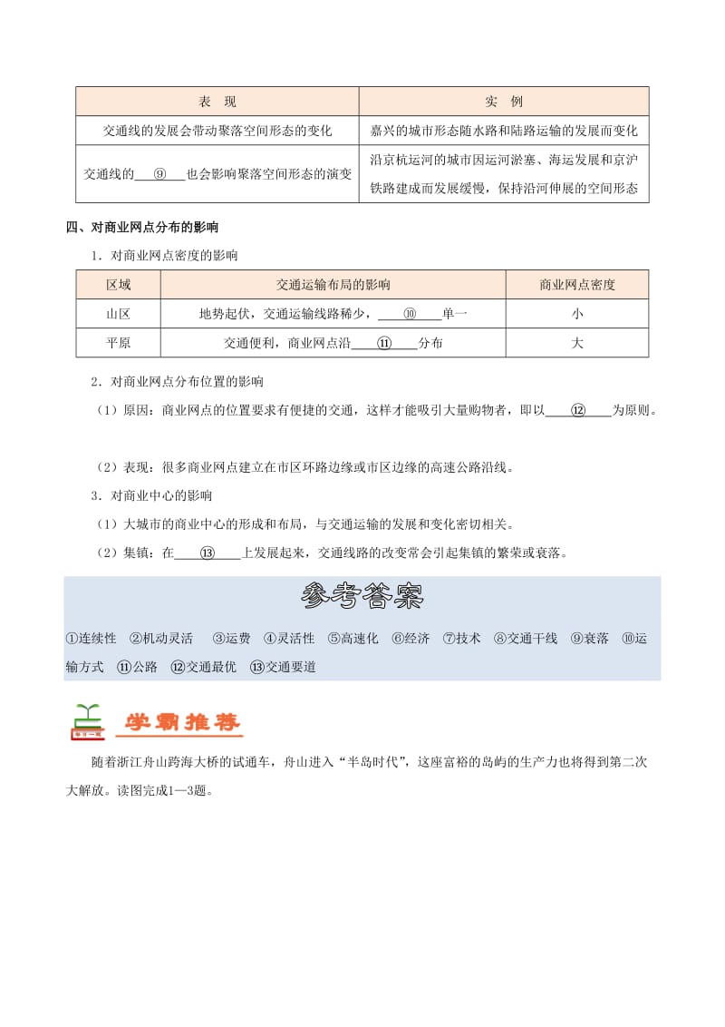 2018高中地理 每日一题之快乐暑假 第09天 交通运输布局及其影响（含解析）新人教版.doc_第3页