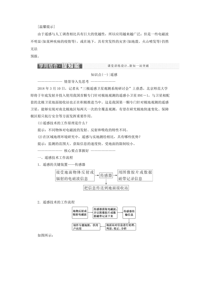 2019高中地理 第三章 地理信息技术的应用 第二节 遥感技术的应用讲义（含解析）中图版必修3.doc_第2页