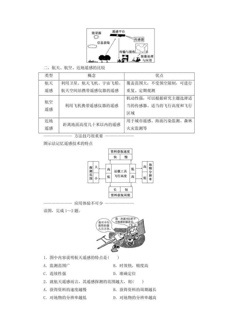 2019高中地理 第三章 地理信息技术的应用 第二节 遥感技术的应用讲义（含解析）中图版必修3.doc_第3页