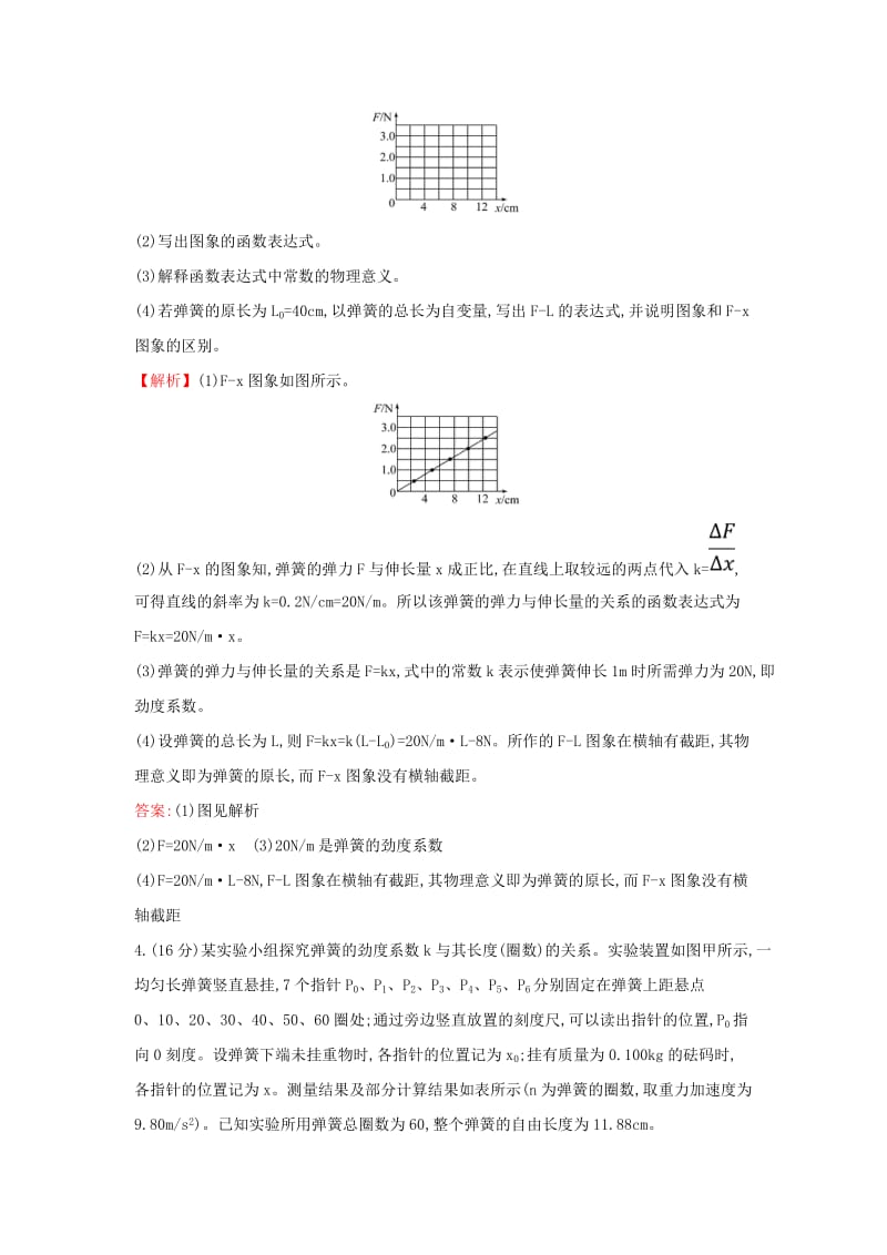 2018-2019学年高中物理 第三章 相互作用 课后提升训练 实验1 实验探究弹力和弹簧伸长的关系 新人教版必修1.doc_第3页