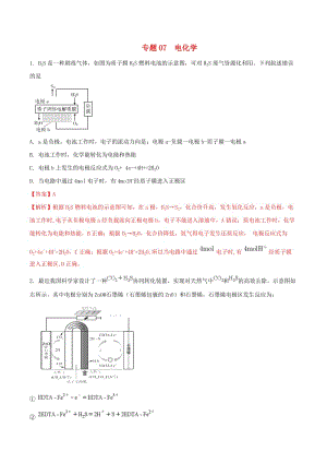 2019年高三化學二輪復習 題型專練07 電化學（含解析）.doc