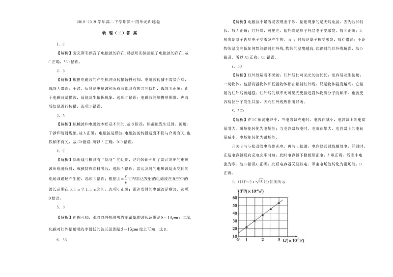 2019高中物理 第十四单元 电磁波单元测试（二）新人教版选修3-4.docx_第3页