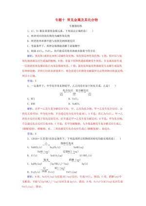 2019屆高考化學二輪復習 專題十 常見金屬及其化合物專題強化練.doc