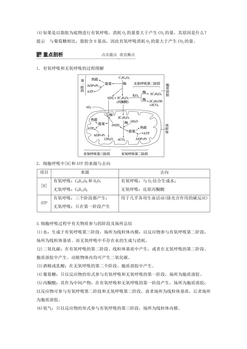 2020版高考生物新导学大一轮复习 第三单元 细胞的能量代谢 第8讲 细胞呼吸讲义（含解析）北师大版.docx_第3页