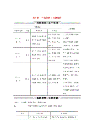 2019版高考?xì)v史二輪復(fù)習(xí) 第三部分 熱點(diǎn)串講篇 第5講 科技創(chuàng)新與社會進(jìn)步學(xué)案.doc