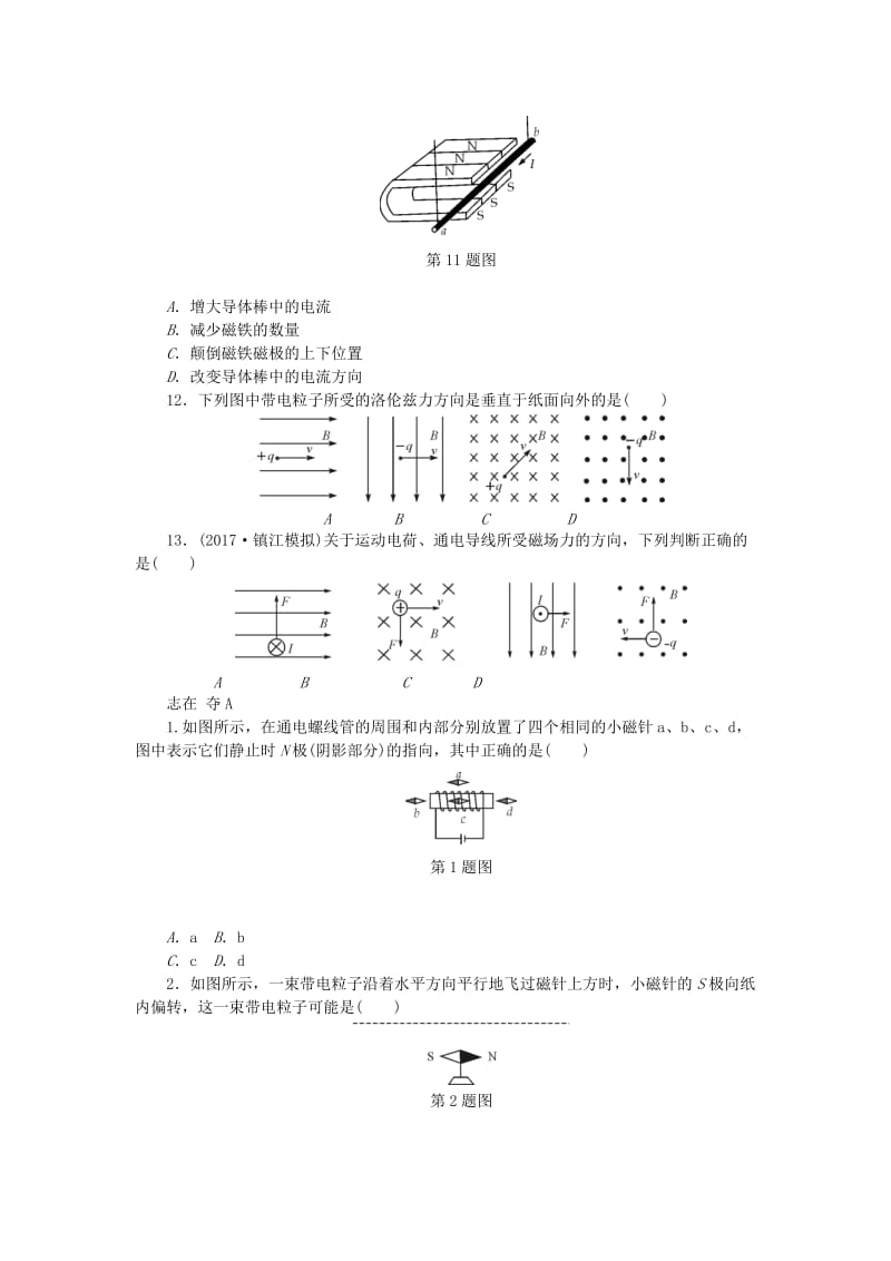 2019高考物理总复习 考查点19 磁场练习.doc_第3页