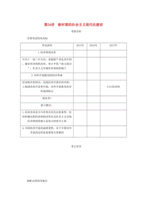 （江蘇專版）2019年高考?xì)v史總復(fù)習(xí) 第十一單元 中國(guó)特色社會(huì)主義建設(shè)的道路 第24講 新時(shí)期的社會(huì)主義現(xiàn)代化建設(shè)學(xué)案.doc
