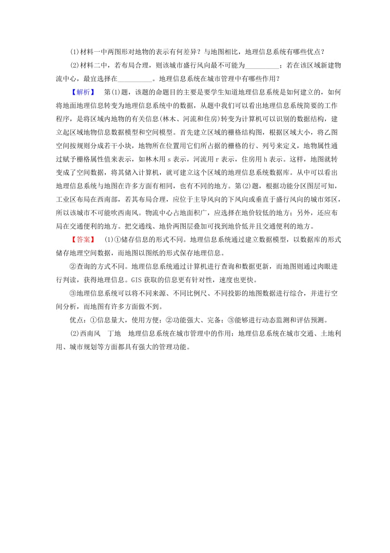 2018秋高中地理 第3章 地理信息技术的应用 课时分层作业13 地理信息系统的应用和数字地球 中图版必修3.doc_第3页