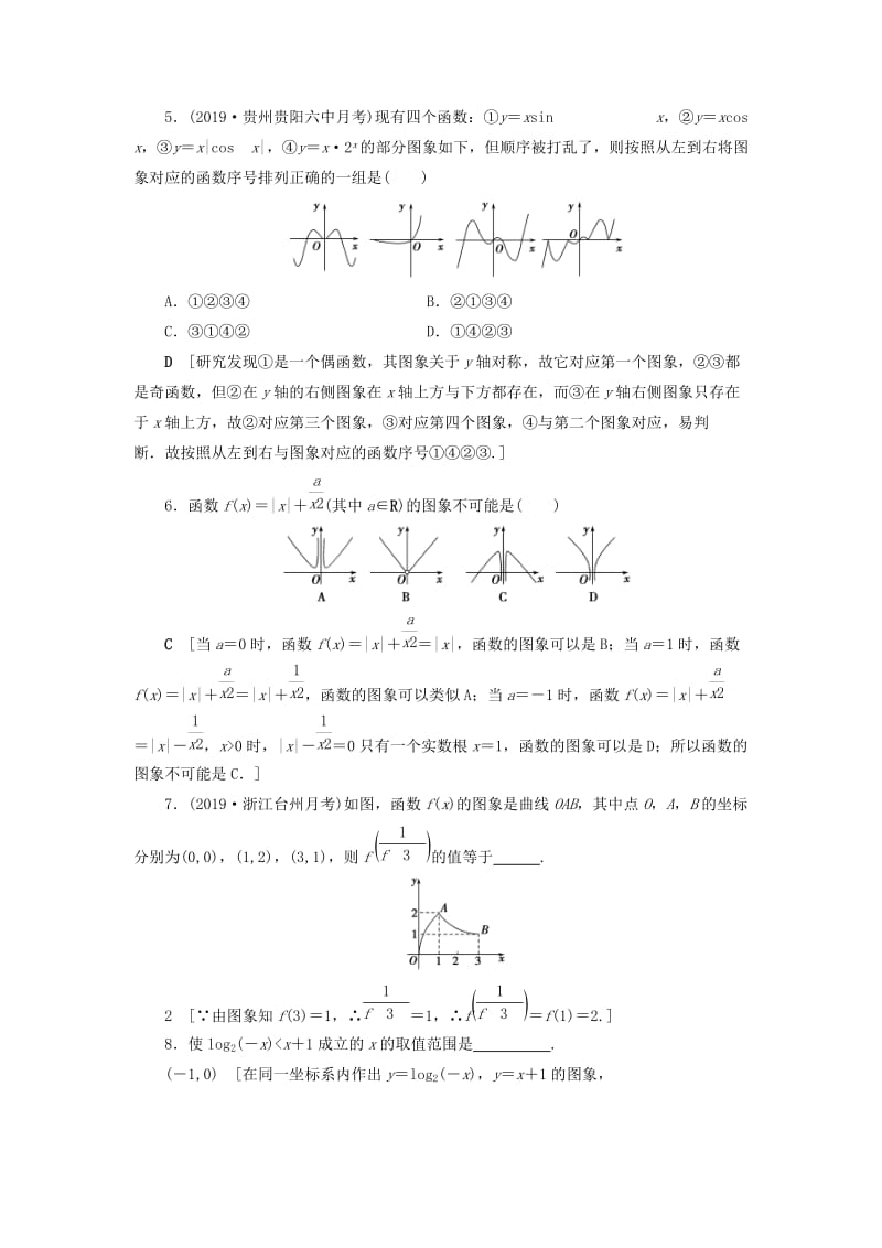 2020高考数学大一轮复习 第二章 函数、导数及其应用 课下层级训练7 函数的图象（含解析）文 新人教A版.doc_第2页