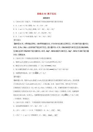 2019年領軍高考化學 清除易錯點 專題06 離子反應知識點講解.doc