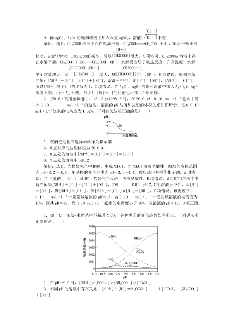 2019版高考化学一轮复习 第8章 物质在水溶液中的行为 突破全国卷专题讲座（九）水溶液中离子平衡的综合应用学案 鲁科版.doc_第2页