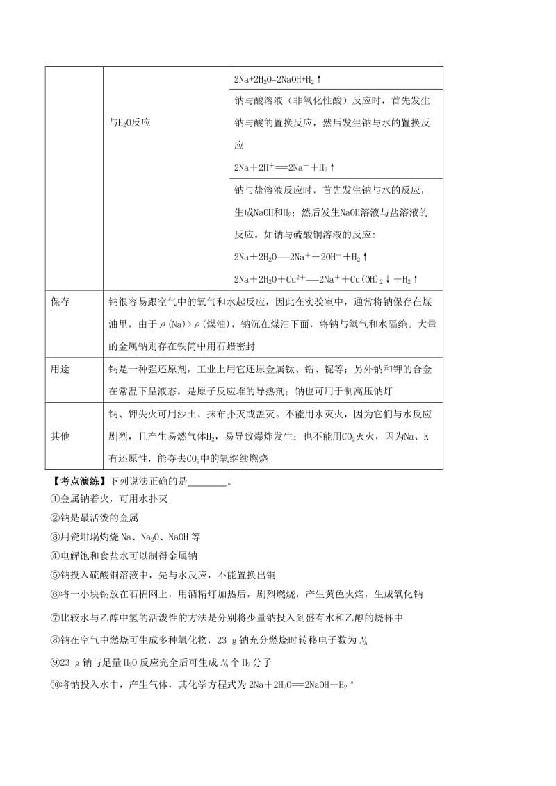 2019年高考化学一轮总复习 考点扫描 专题06 钠及其化合物学案.doc_第2页