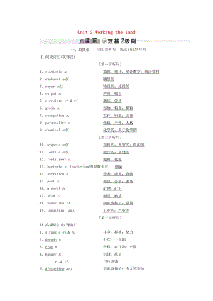 2018-2019學(xué)年高考英語一輪復(fù)習(xí) Unit 2 Working the land講義 新人教版必修4.doc