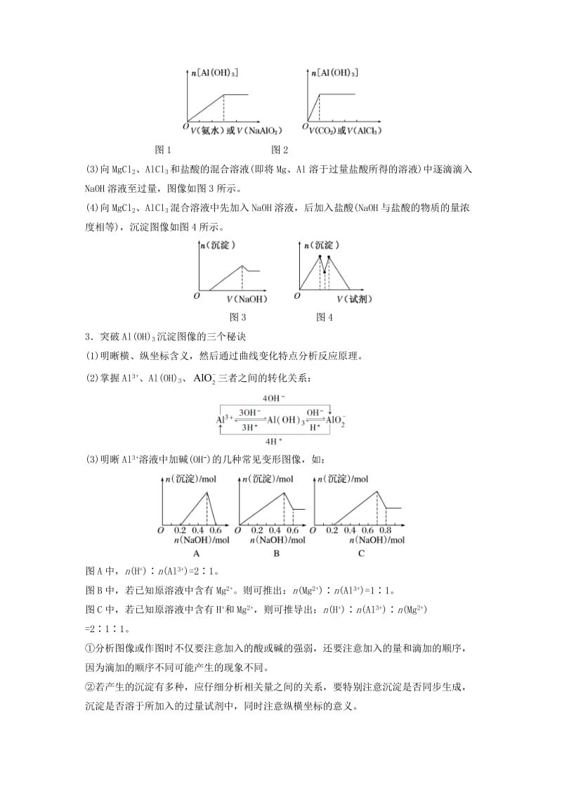 2018届高考化学三轮冲刺 有关铝的图像问题探究导学案.doc_第2页