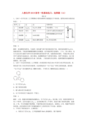 2019高考化學(xué)一輪基礎(chǔ)選習(xí) 選擇題（14）（含解析）新人教版.doc