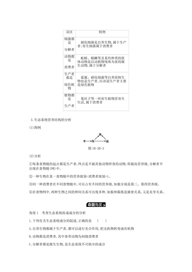 2019届高考生物一轮复习 第10单元 生态系统与生态环境的保护听课学案.doc_第3页