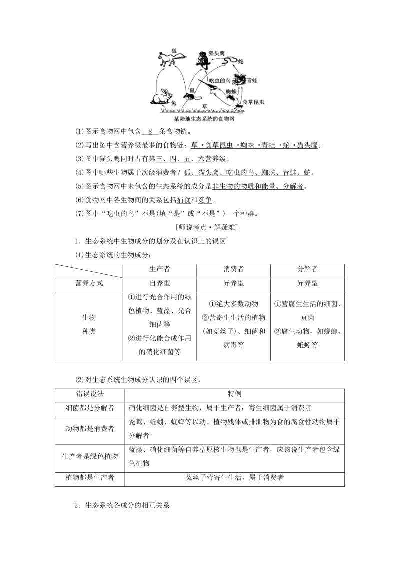 （江苏专版）2020版高考生物一轮复习 第四单元 第1讲 生态系统的结构与能量流动讲义（含解析）（必修3）.doc_第2页