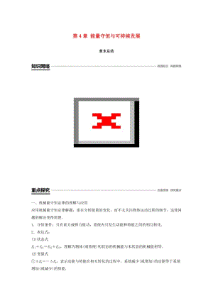 2018-2019學(xué)年高中物理 第4章 能量守恒與可持續(xù)發(fā)展章末總結(jié)學(xué)案 滬科版必修2.doc