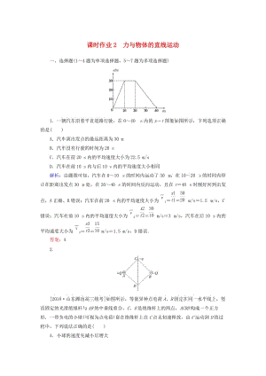 2019年高考物理二輪復習 課時作業(yè)2 力與物體的直線運動.doc