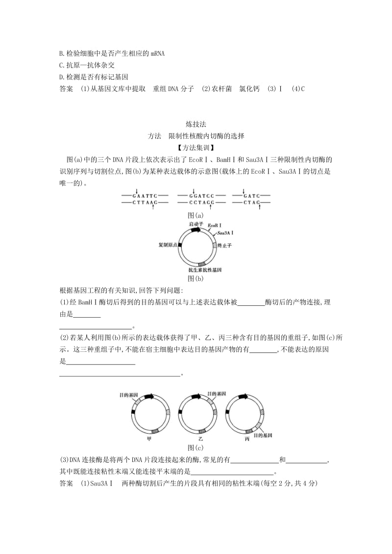 (B版)浙江省2020年高考生物总复习专题30基因工程教师用书.docx_第3页