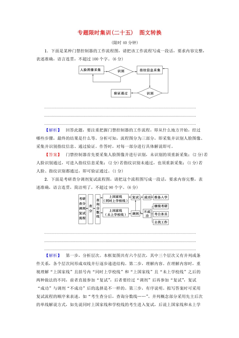 2019版高考语文二轮提分复习 专题7 语言文字运用 专题限时集训25 图文转换.doc_第1页