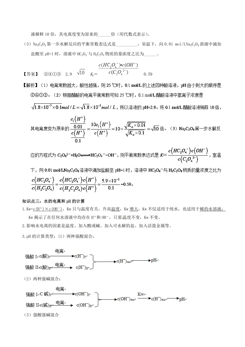 2018-2019年高中化学 第03章 水溶液中的离子平衡章末复习教学案 新人教版选修4.doc_第3页