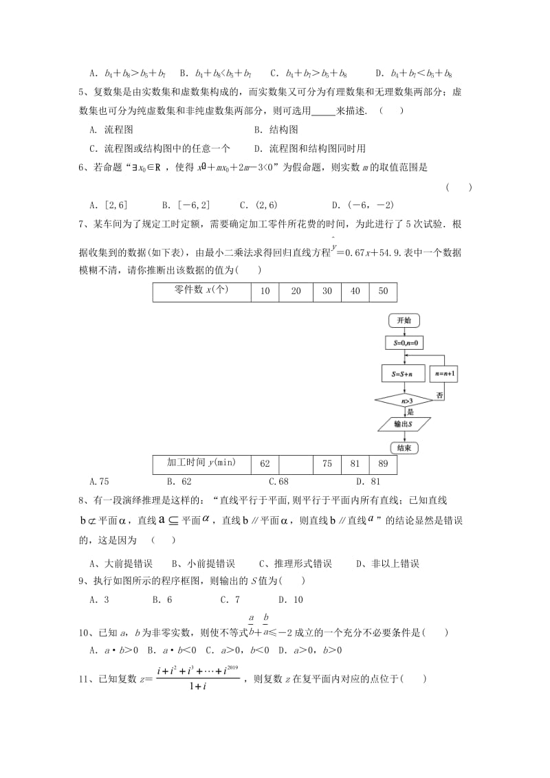 2019-2020学年高二数学下学期期中试题文无答案 (I).doc_第2页