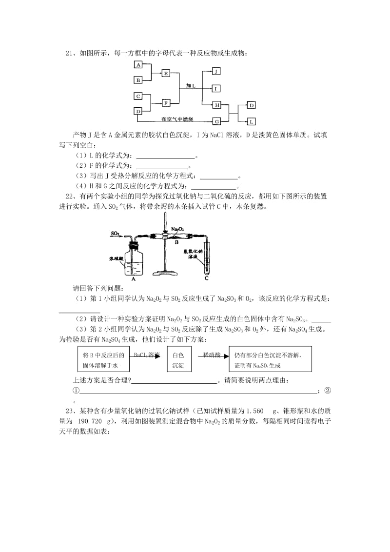 2018年高考化学第一轮复习 专题 钠、镁、铝的性质习题 苏教版.doc_第3页