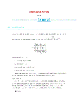 2019高考化學一輪復習 主題20 弱電解質的電離（1）（含解析）.doc