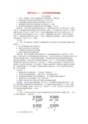 2019屆高考生物二輪復(fù)習(xí) 專題一 生命系統(tǒng)的物質(zhì)基礎(chǔ)和結(jié)構(gòu)基礎(chǔ) 課時(shí)作業(yè)（二）生命系統(tǒng)的結(jié)構(gòu)基礎(chǔ).doc