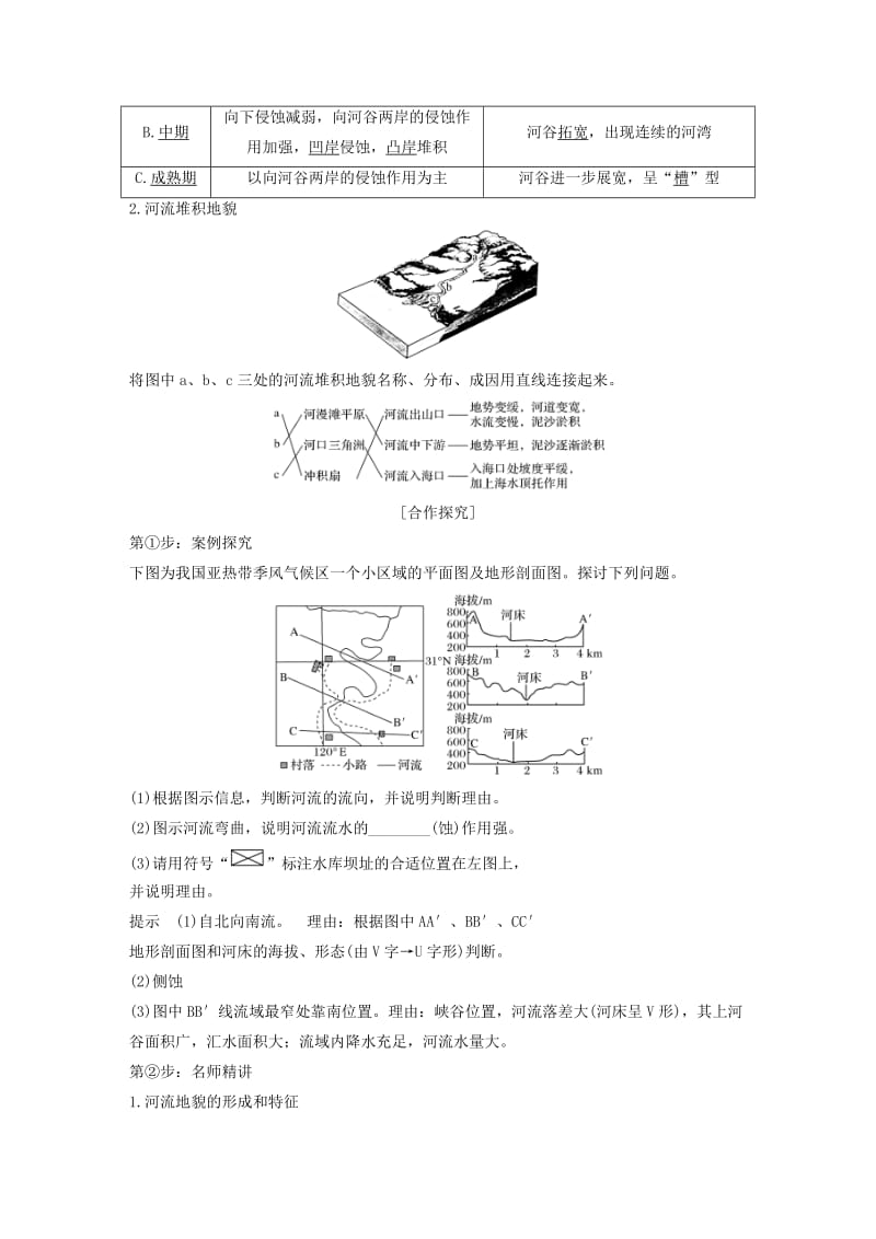 四省市2018-2019版高中地理第四章地表形态的塑造第三节河流地貌的发育学案新人教版必修3 .doc_第2页