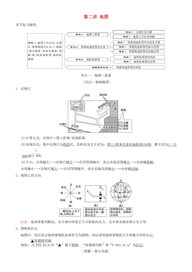 2019高考地理一轮复习 第二讲 地图讲练结合学案.doc_第1页