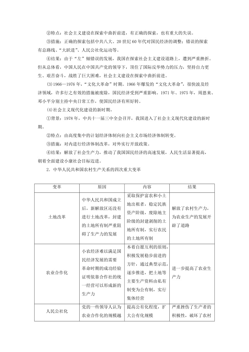 2018-2019年高中历史第四单元中国特色社会主义建设的道路单元整合练习新人教版必修2 .doc_第2页