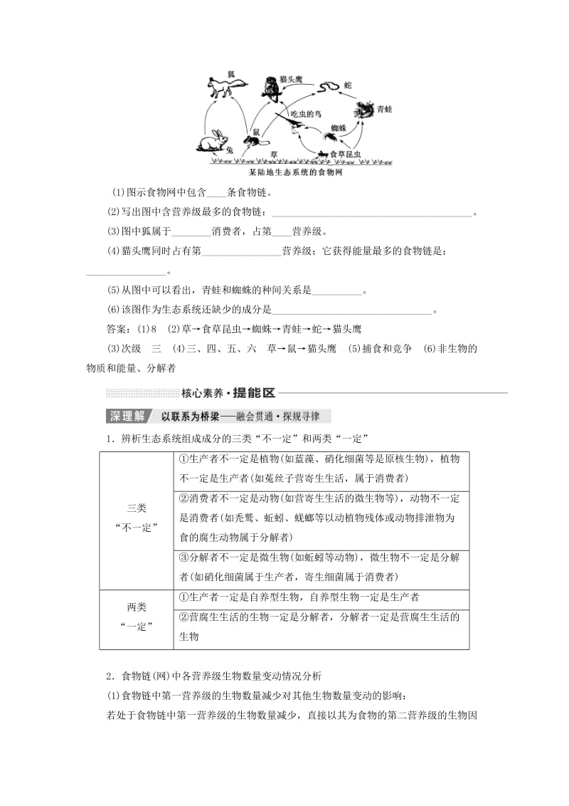 （新课改省份专用）2020版高考生物一轮复习 第十一单元 第一讲 生态系统的结构与能量流动讲义（含解析）.doc_第3页