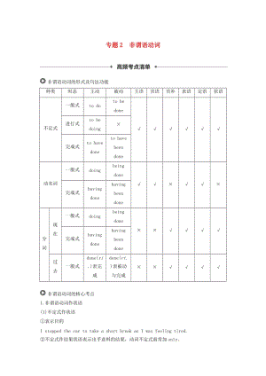 2019高考英語(yǔ) 語(yǔ)法突破四大篇 第一部分 專題2 非謂語(yǔ)動(dòng)詞講義.doc