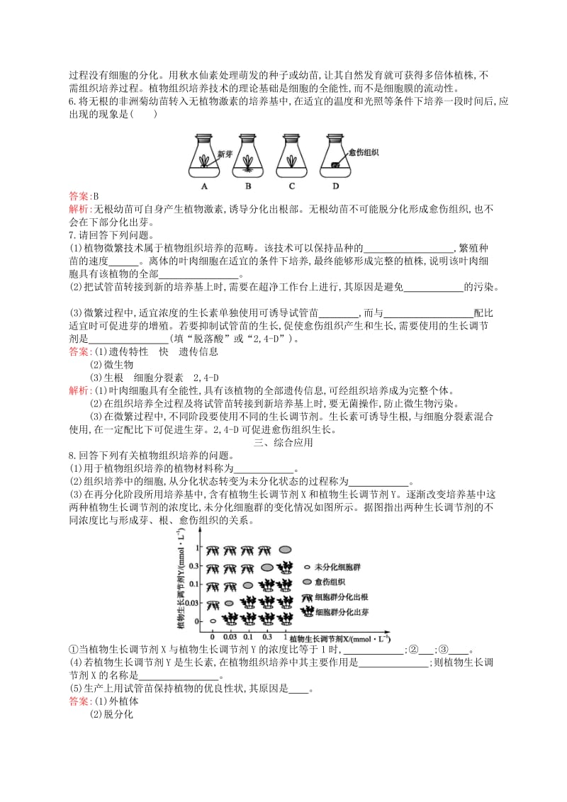 2018-2019高中生物 第4章 现代生物技术 4.1 植物的组织培养练习 北师大版选修1 .doc_第2页