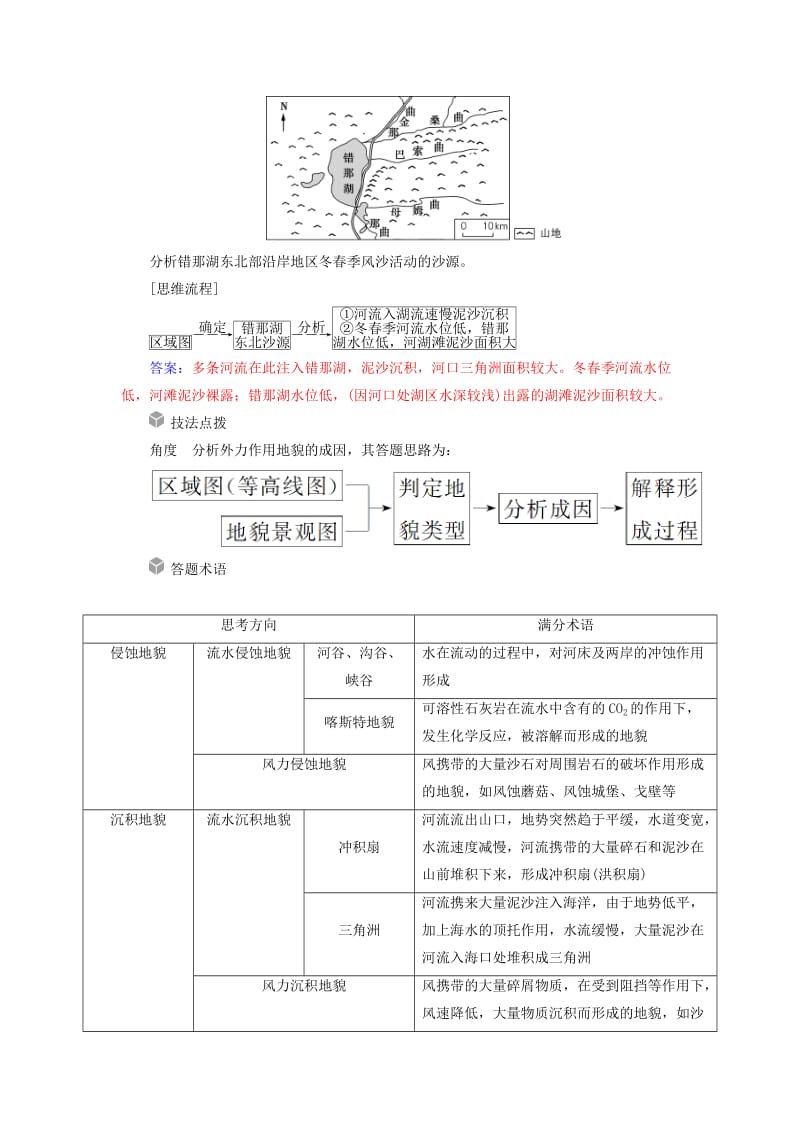 2019高考地理一轮复习 第一部分 第五单元 地表形态的塑造单元综合提升学案.doc_第2页