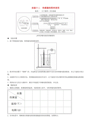 2019年高考物理一輪復(fù)習(xí) 第十一章 交變電流 傳感器 實(shí)驗(yàn)十二 傳感器的簡(jiǎn)單使用學(xué)案.doc