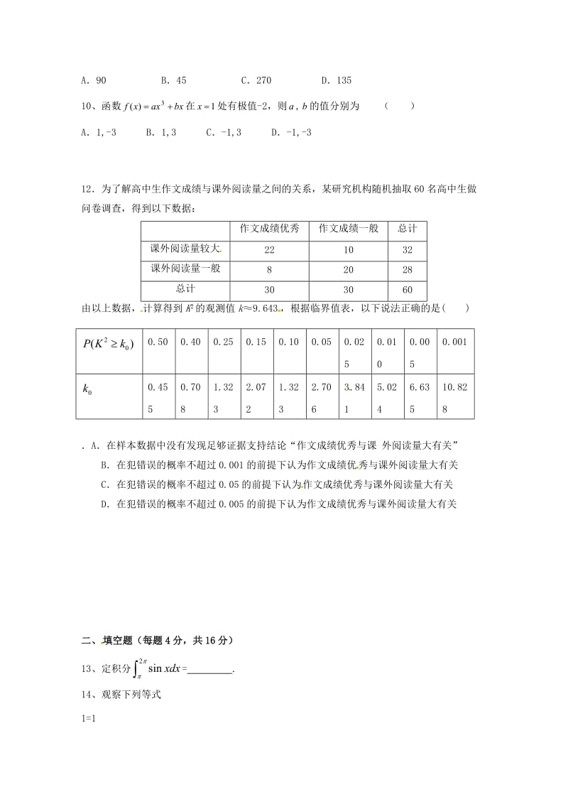 2019-2020学年高二数学下学期期末考试试题理.doc_第2页