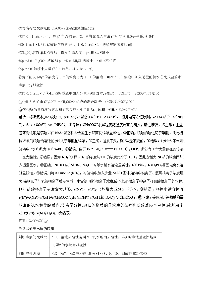 2019年高考化学一轮总复习 考点扫描 专题24 盐类水解学案.doc_第3页