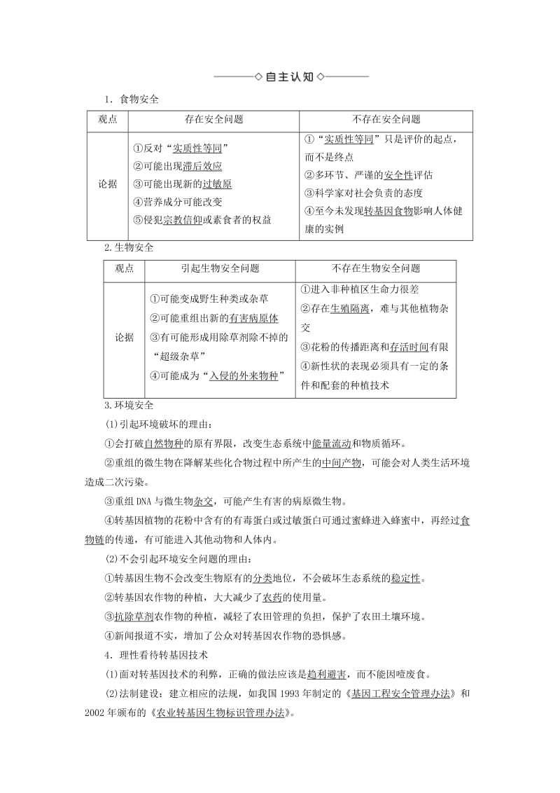 2018版高中生物 第4章 生物技术的安全性和伦理问题 4.1 转基因生物的安全性学案 新人教版选修3.doc_第3页