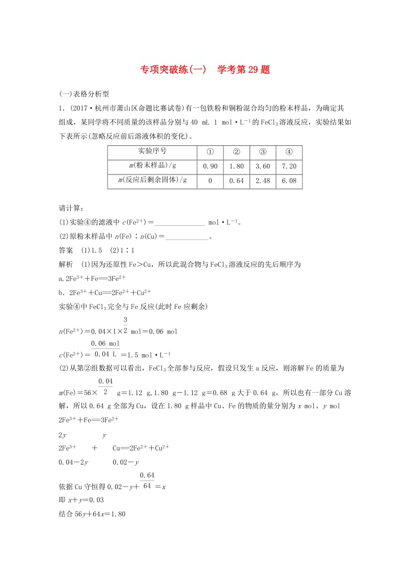 2019版高考化学大一轮复习专题1化学家眼中的物质世界专项突破练一.doc_第1页