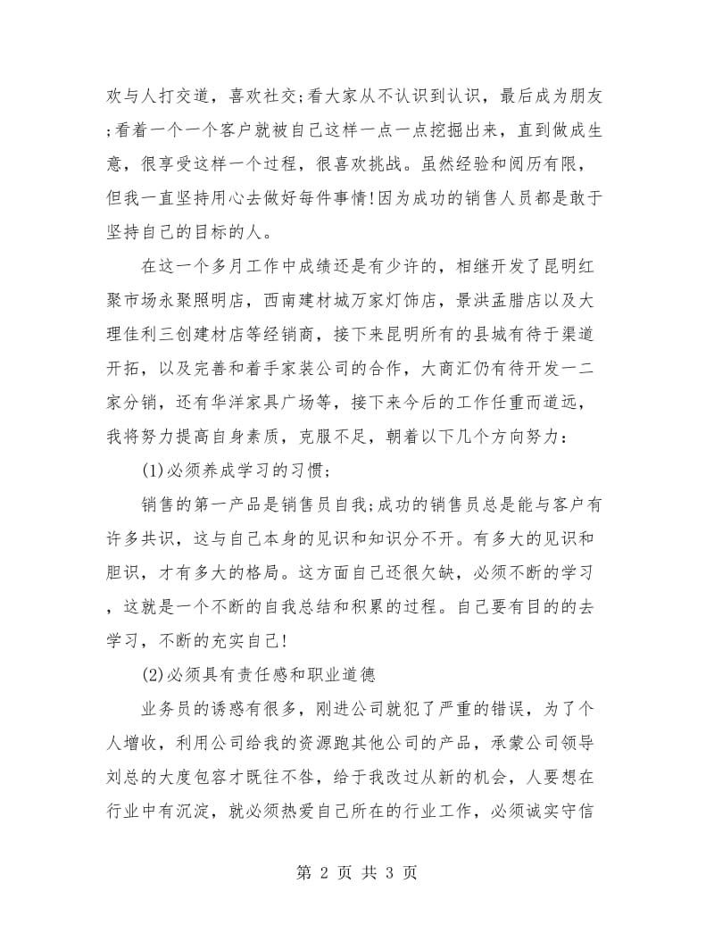 个人销售月工作总结与计划.doc_第2页