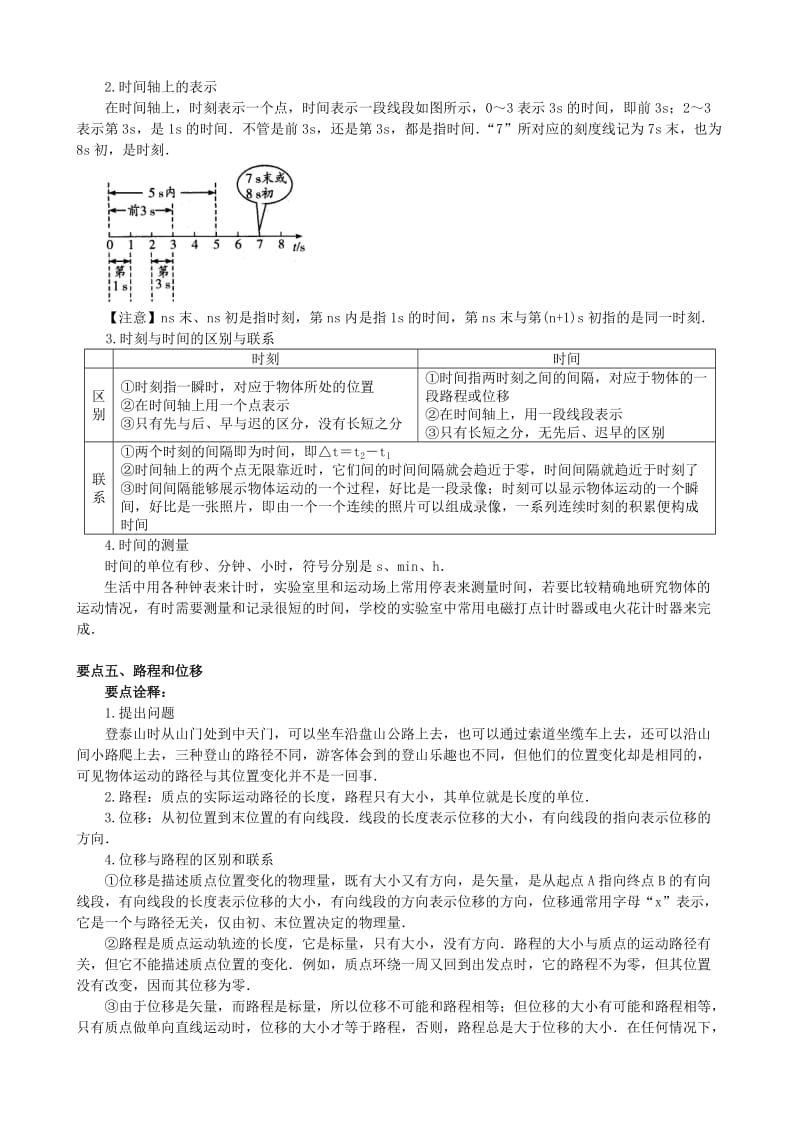 2018年高中物理 第一章 运动的描述 质点、参考系和坐标系 时间和位移知识梳理学案 教科版必修1.doc_第3页