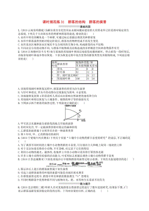 2020版高考生物大一輪復習 第9單元 生物與環(huán)境 課時規(guī)范練31 群落的結構 群落的演替 新人教版.docx