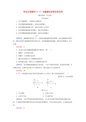 2018版高中物理 第4章 揭開(kāi)電磁關(guān)系的奧秘 學(xué)業(yè)分層測(cè)評(píng)12 電磁感應(yīng)定律及其應(yīng)用 魯科版選修1 -1.doc