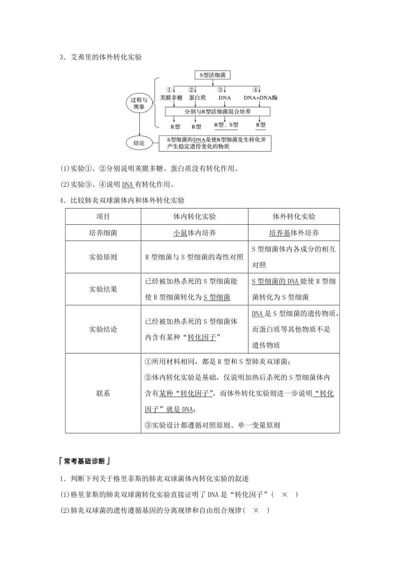 2020版高考生物新导学大一轮复习第五单元遗传的分子基础第14讲人类对遗传物质的探索讲义含解析北师大版.docx_第2页