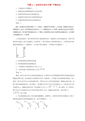 2019屆高中物理二輪復(fù)習(xí) 熱點(diǎn)題型專練 專題4.1 運(yùn)動的合成與分解 平拋運(yùn)動（含解析）.doc