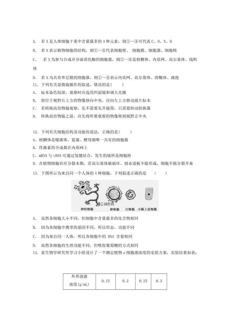 江西狮南中学2019届高三生物上学期期中试题.doc_第3页