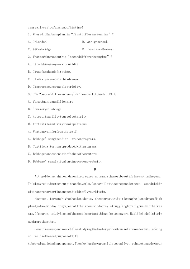 （全国通用版）2019高考英语三轮冲刺提分练 组合练 第3练 阅读理解+七选五.docx_第2页